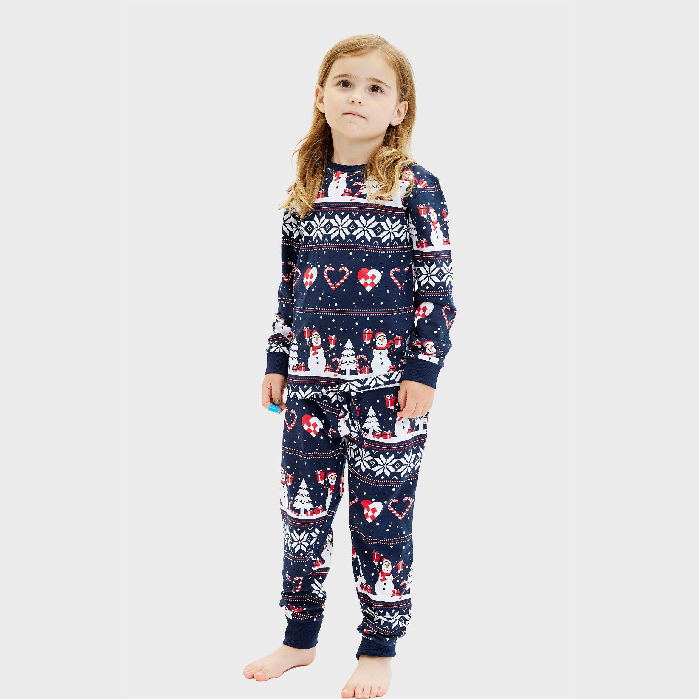 Kersthart Kerstpyjama Navy - Kinderen.