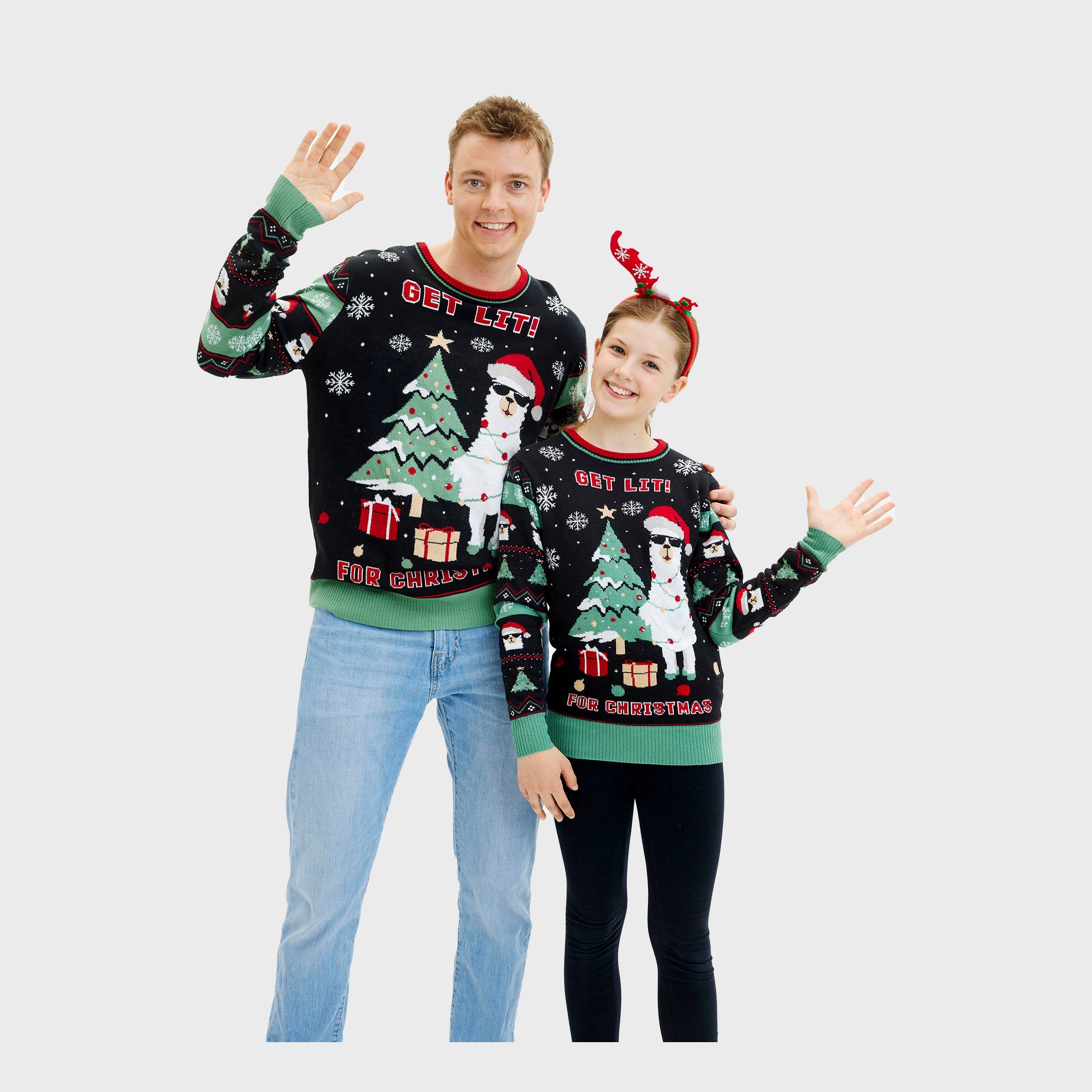 Get Lit Llama Christmas Sweater - Kinderen