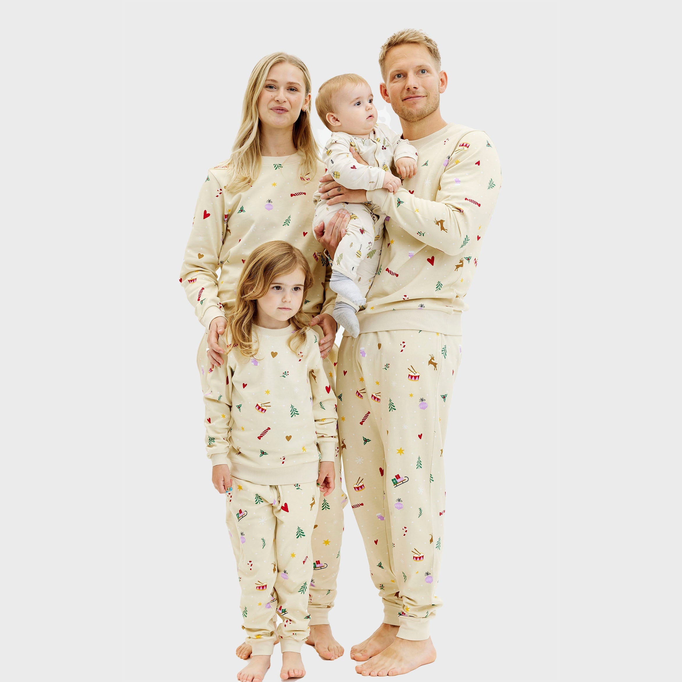 Kerst sweatset beige - Kinderen.