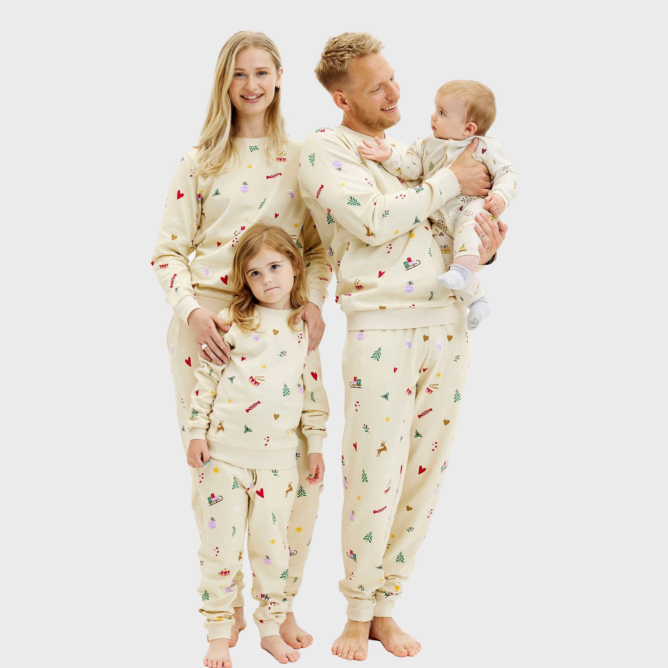 Beige Kerstpyjama - Baby