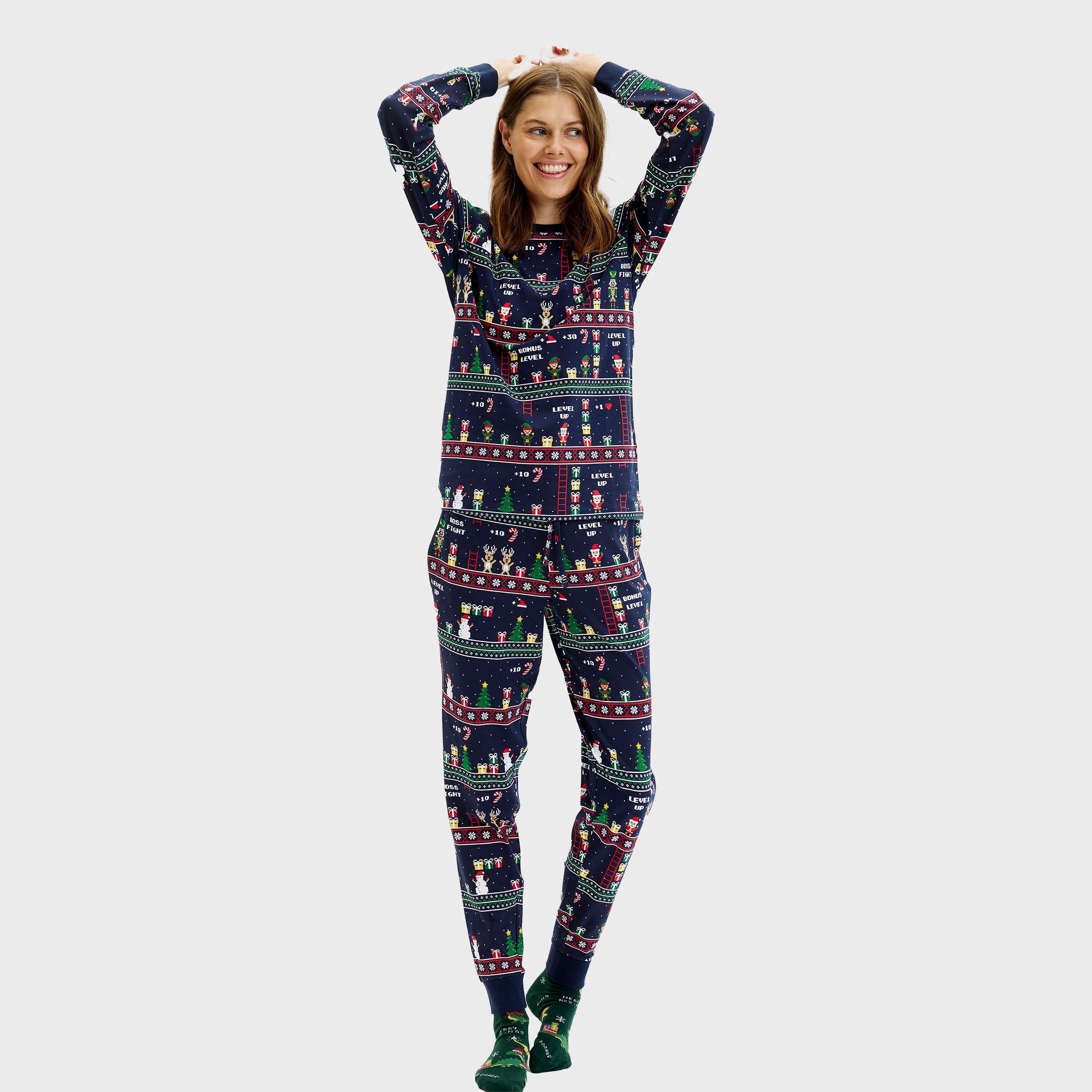 Vintage gamer kerstpyjama - Dames.