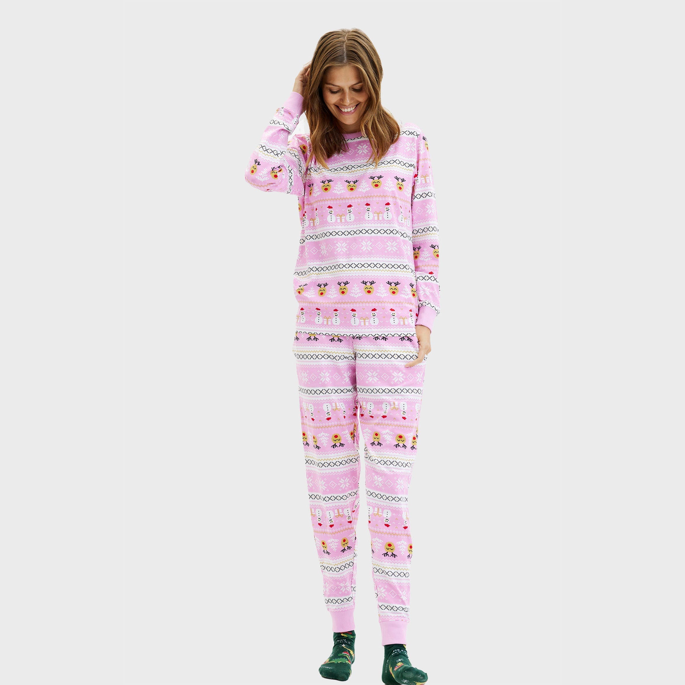 Ultieme kerstpyjama roze - Dames.
