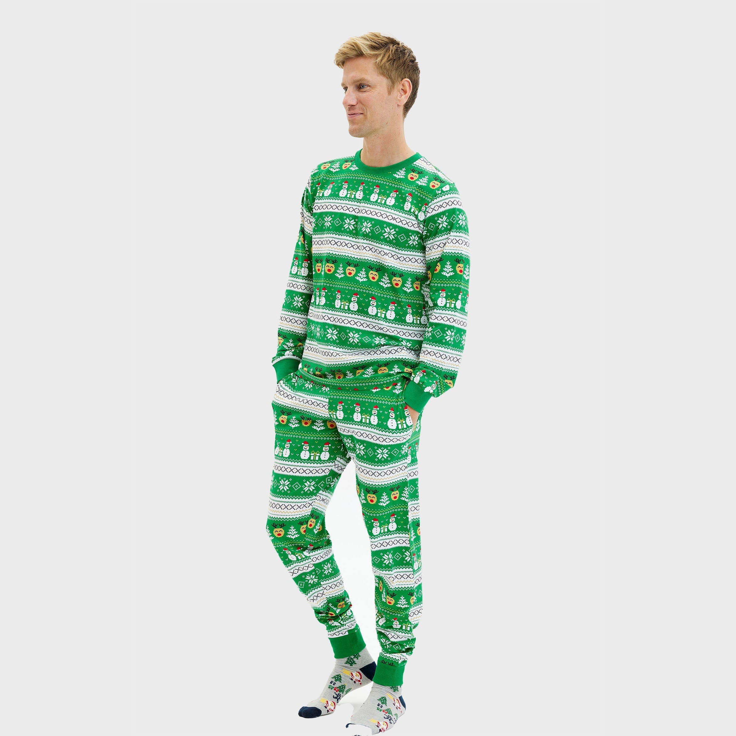 Ultieme kerstpyjama groen - Heren.