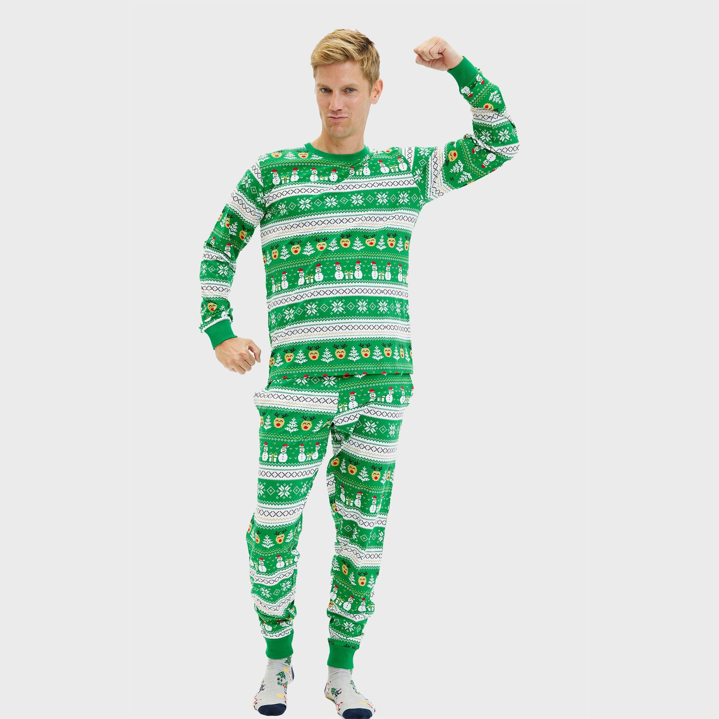 Ultieme kerstpyjama groen - Heren.