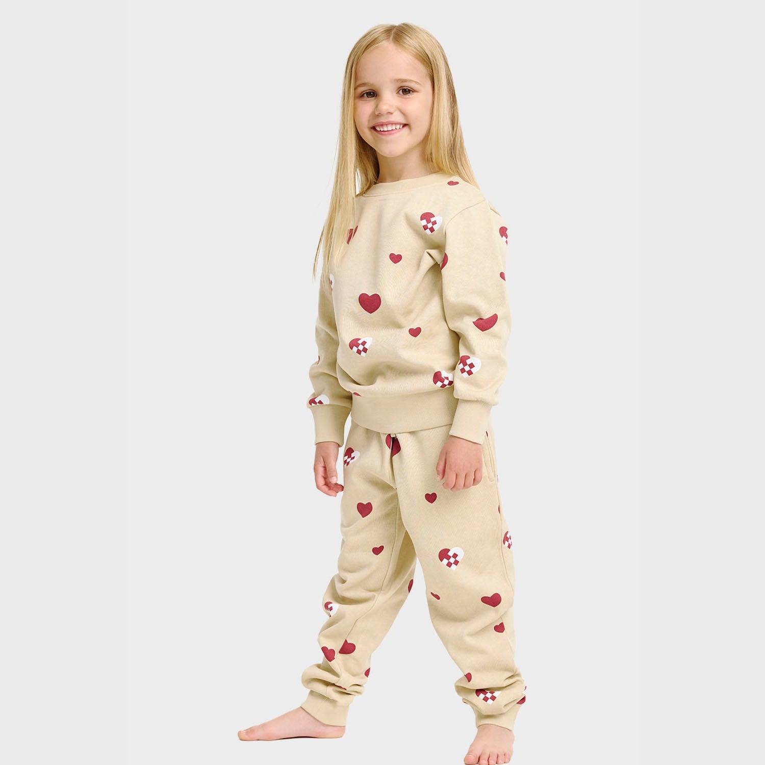 Kersthart sweatset – Kinderen