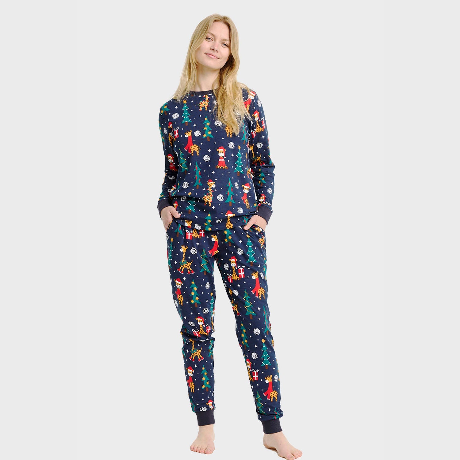De giraffen kerstpyjama – Dames