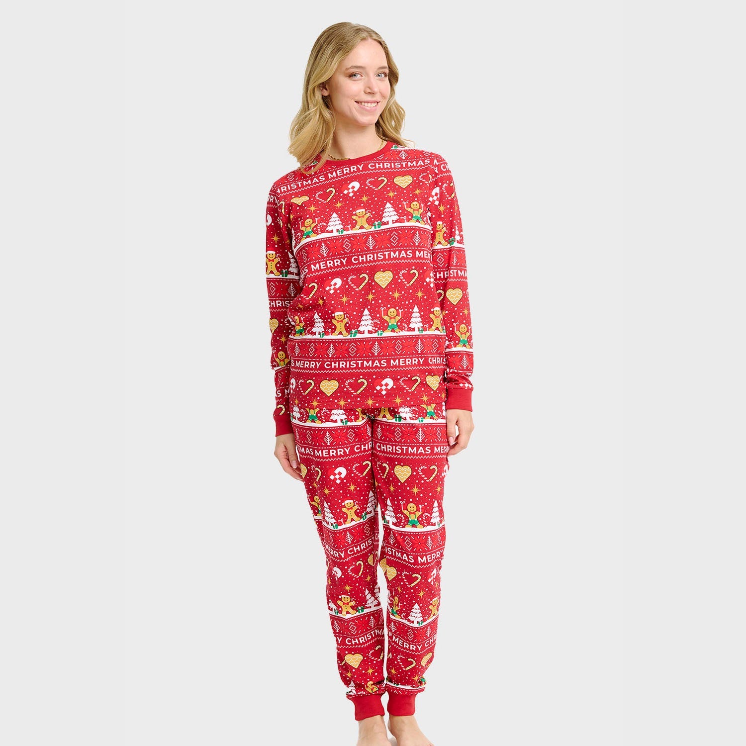 Christmas Cookie kerstpyjama rood – Dames