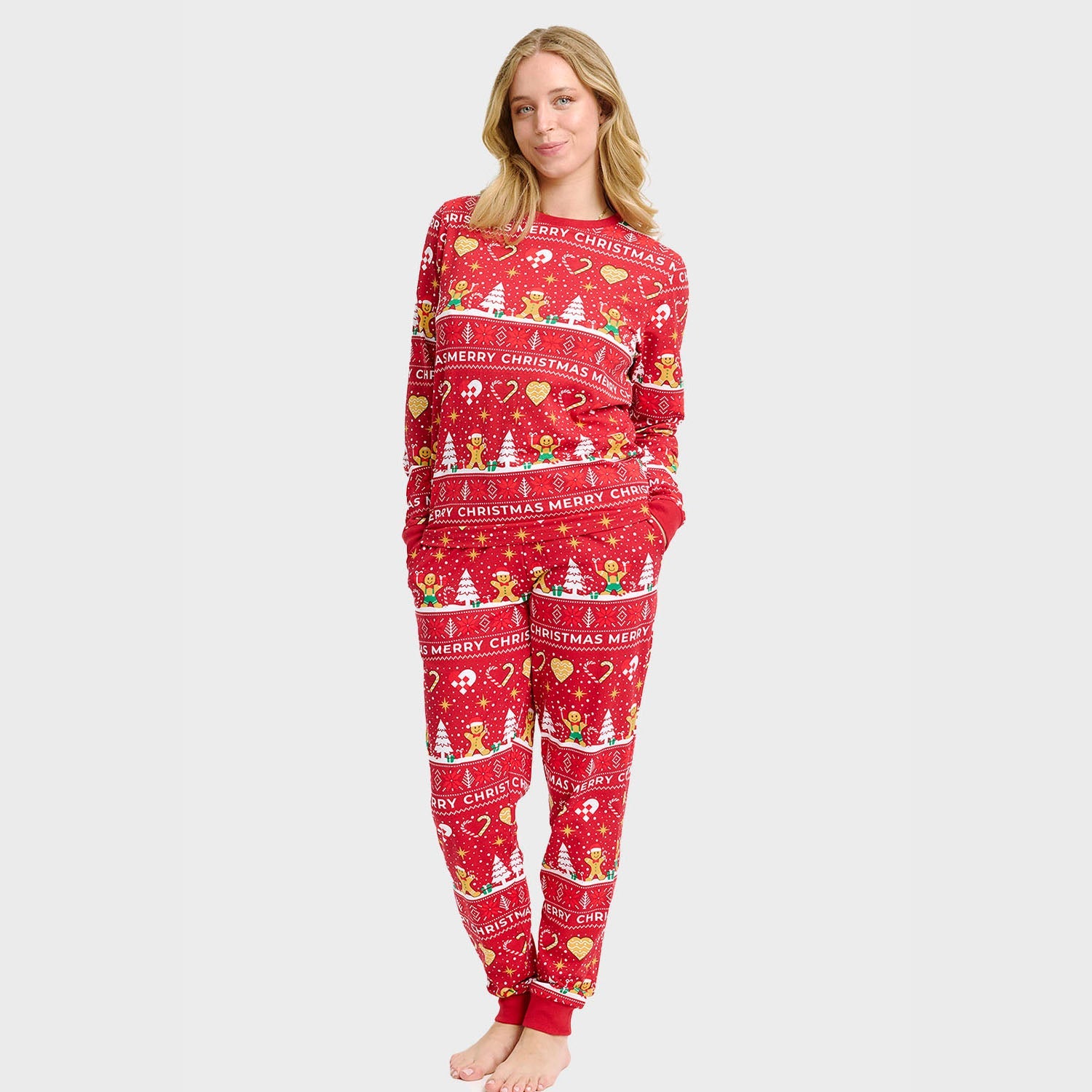 Christmas Cookie kerstpyjama rood – Dames