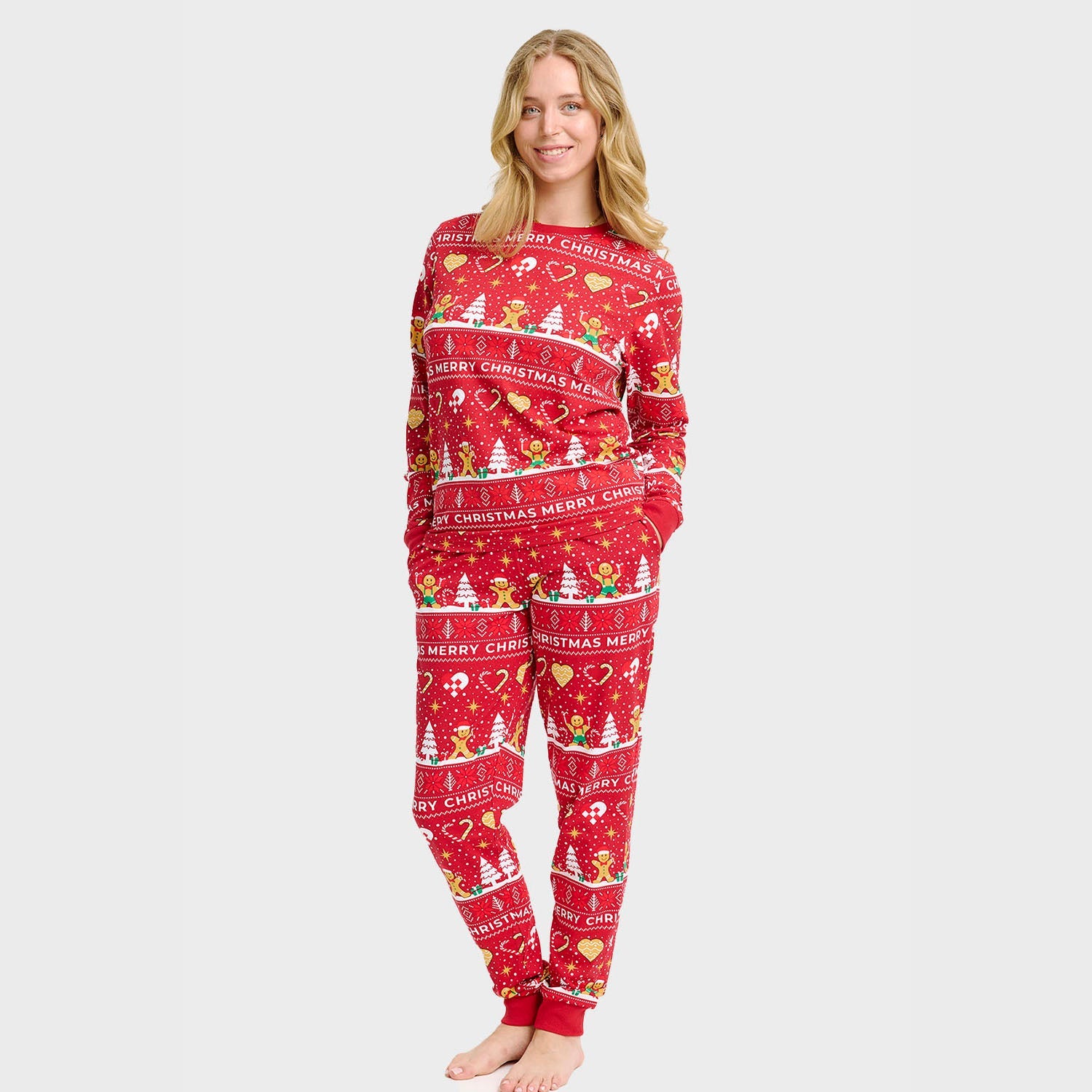 Christmas Cookie kerstpyjama rood – Dames