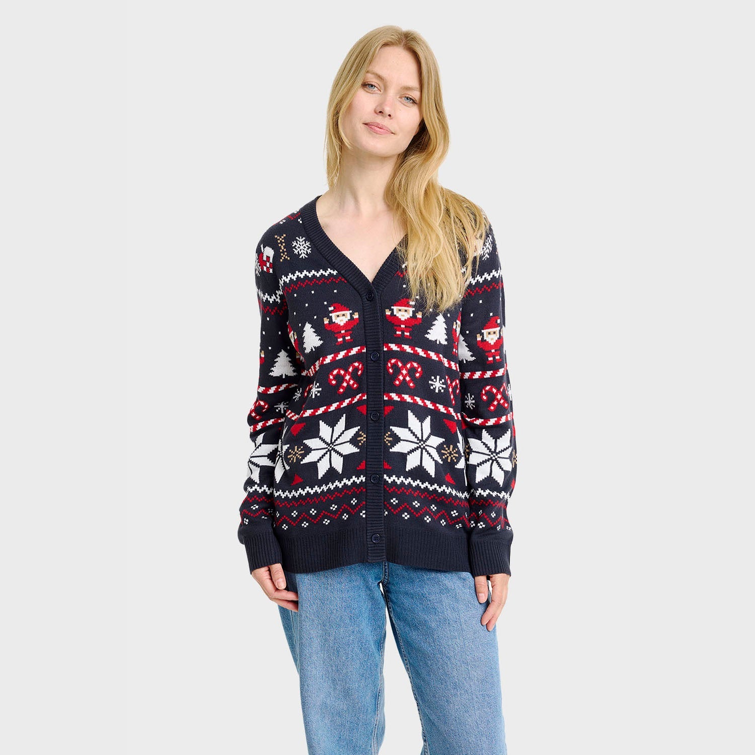 Santa’s kerstcardigan – Dames