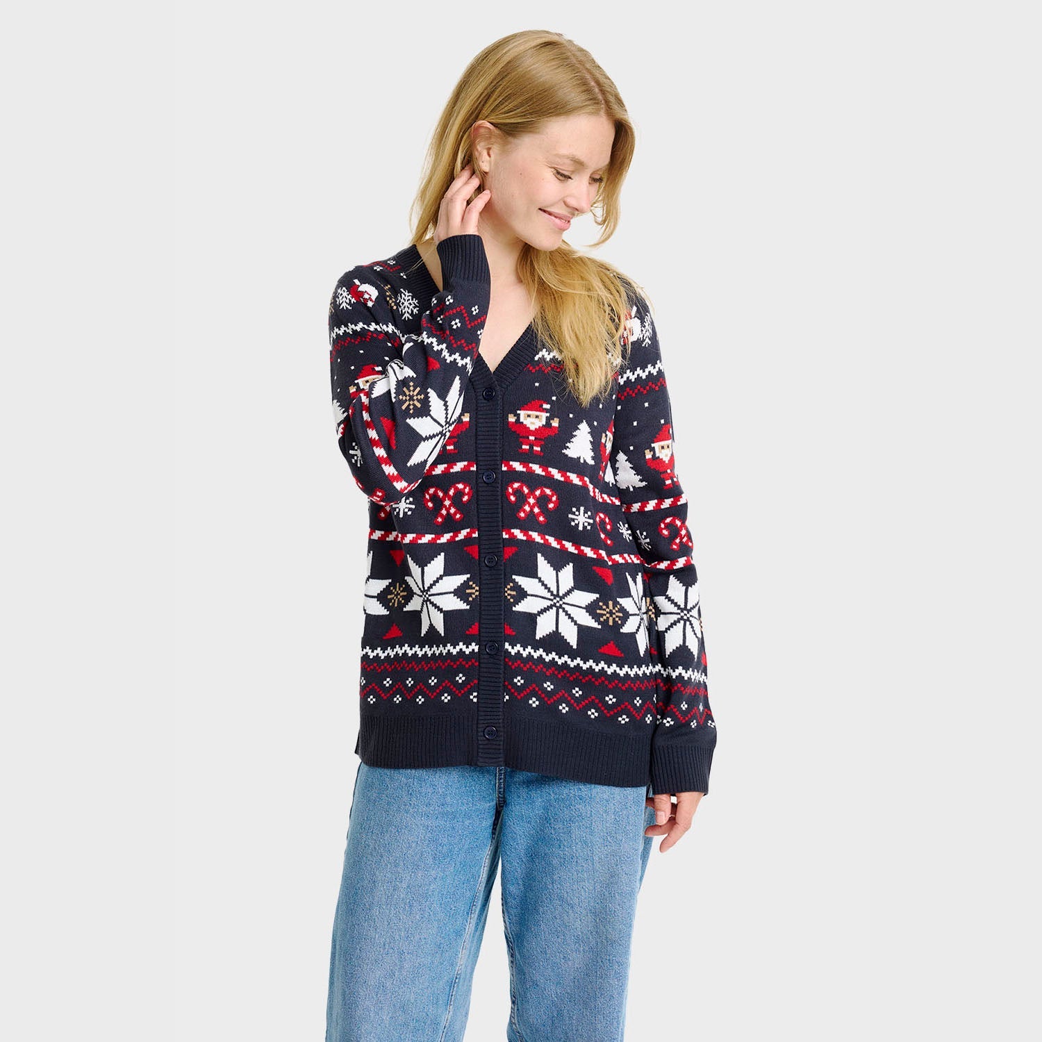 Santa’s kerstcardigan – Dames