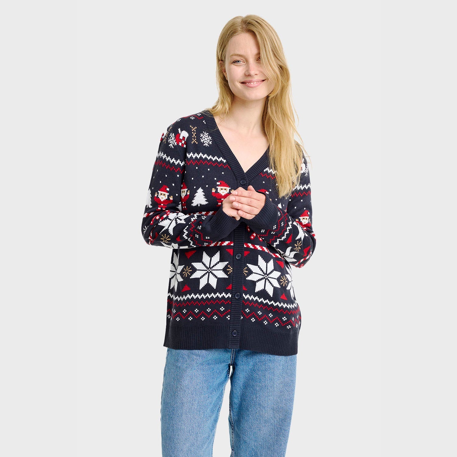 Santa’s kerstcardigan – Dames