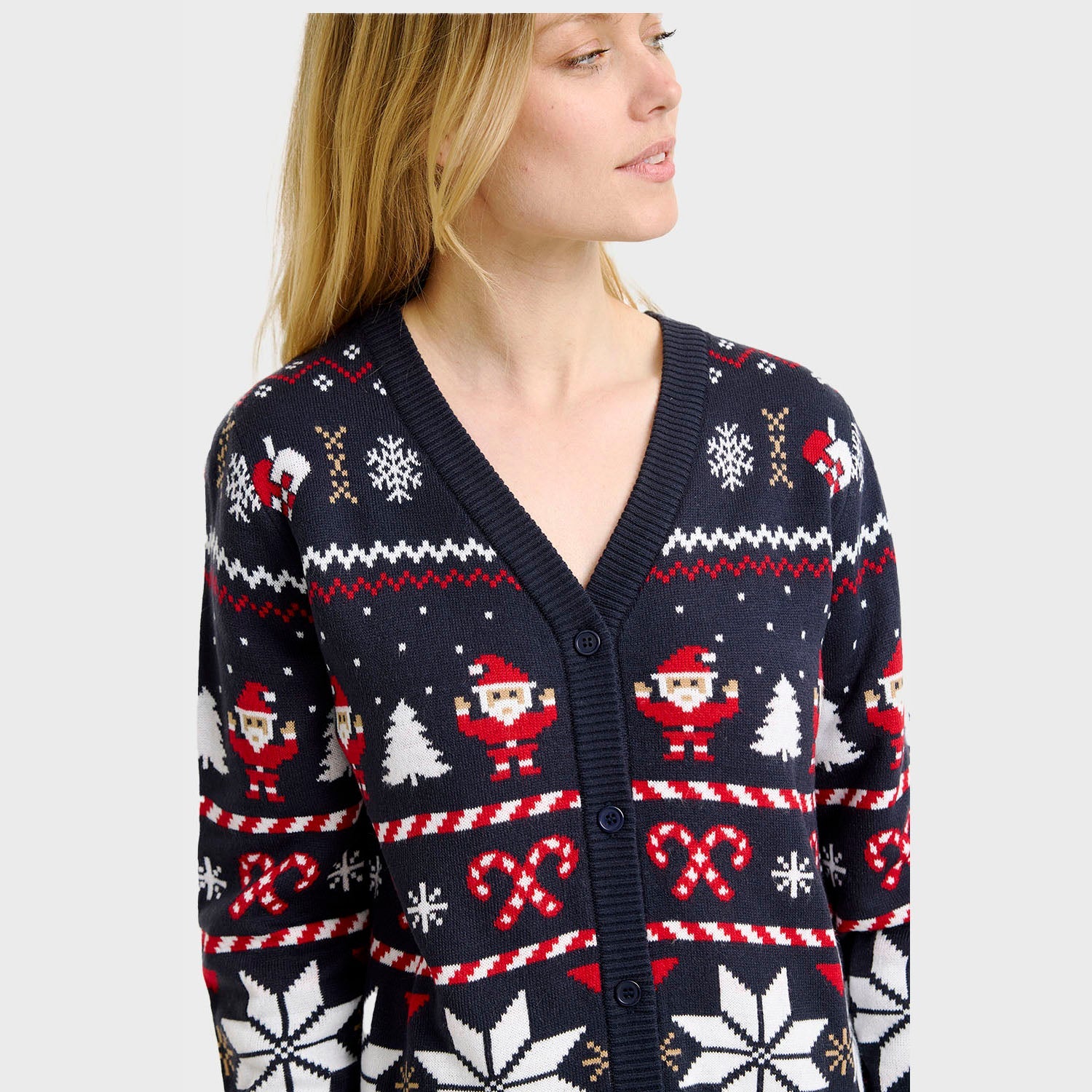 Santa’s kerstcardigan – Dames