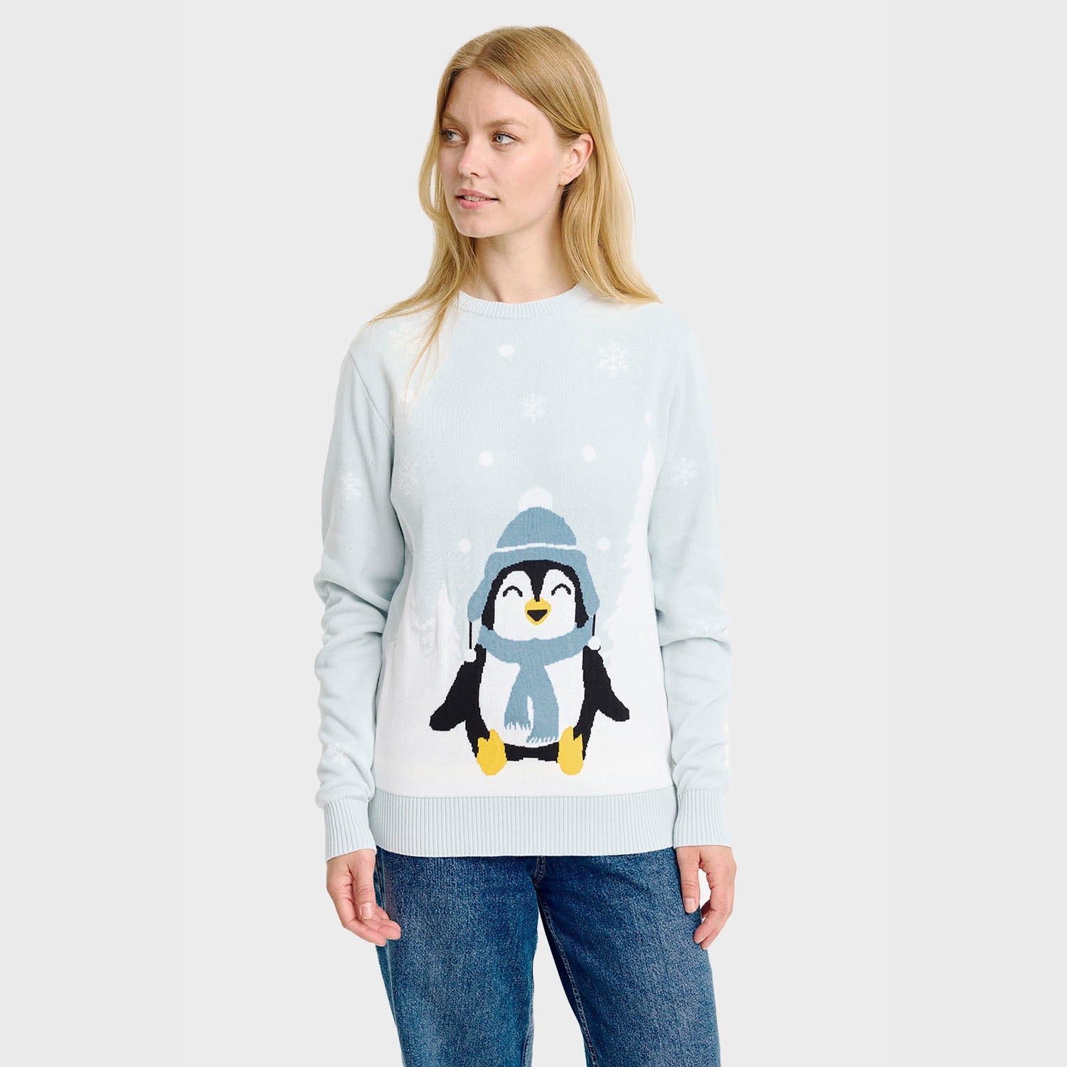 De lieve pinguïn kersttrui – Dames
