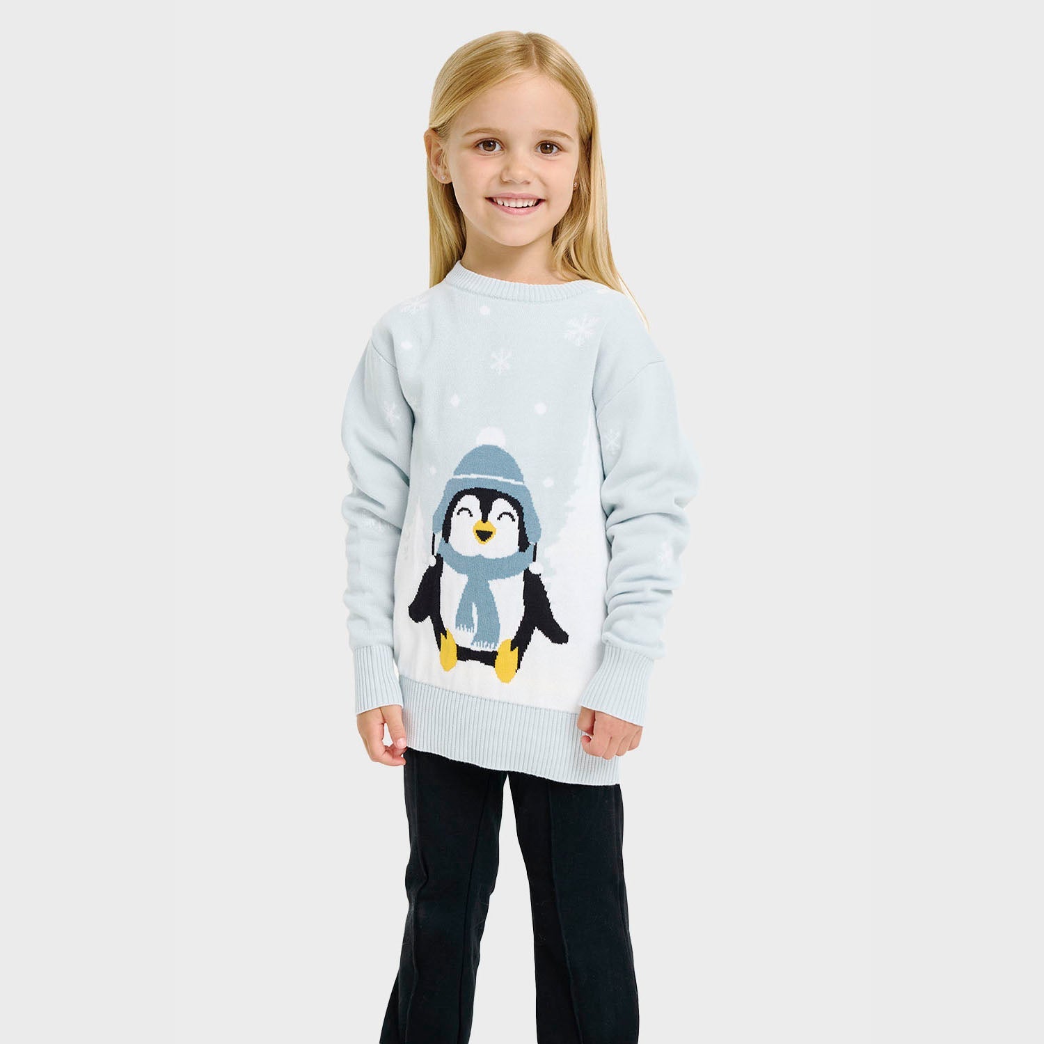De lieve pinguïn kersttrui – Kinderen