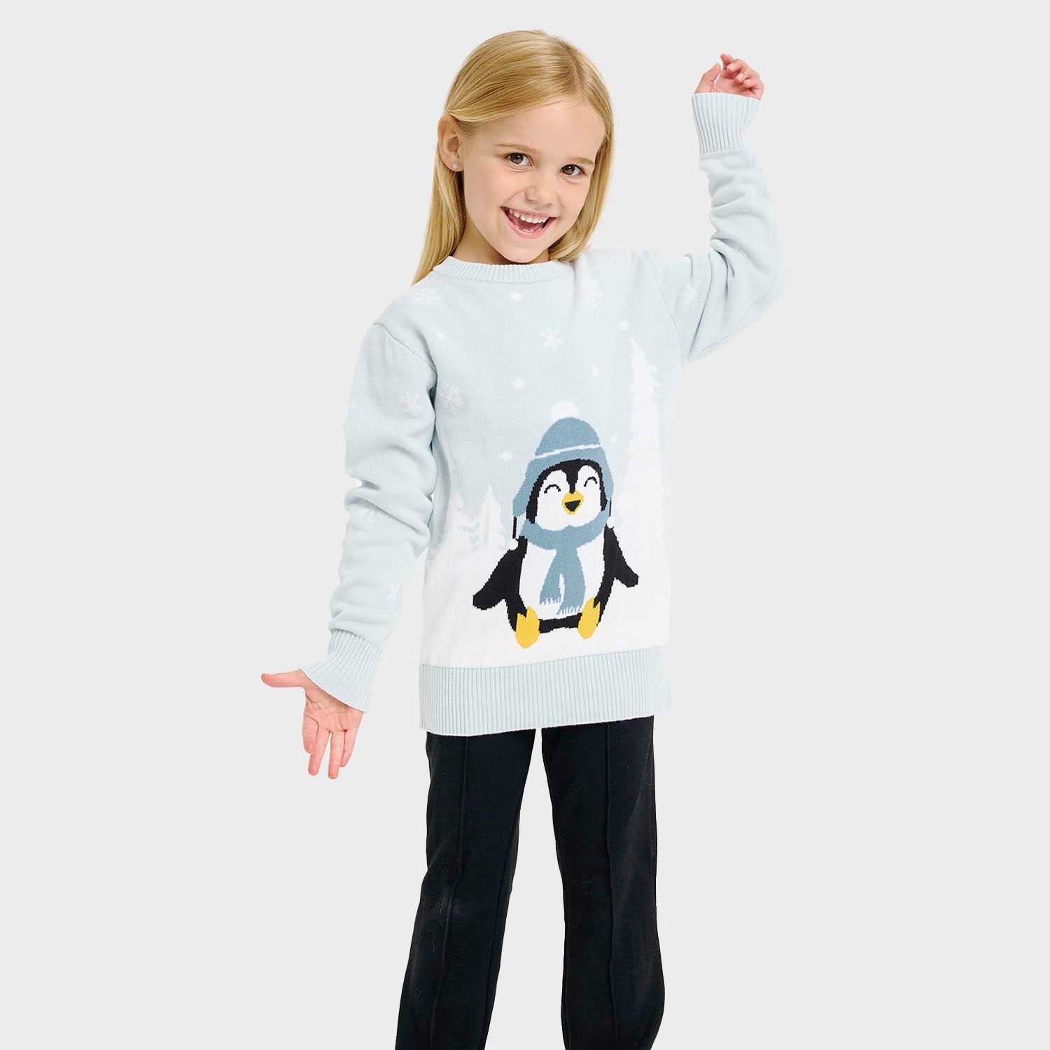 De lieve pinguïn kersttrui – Kinderen