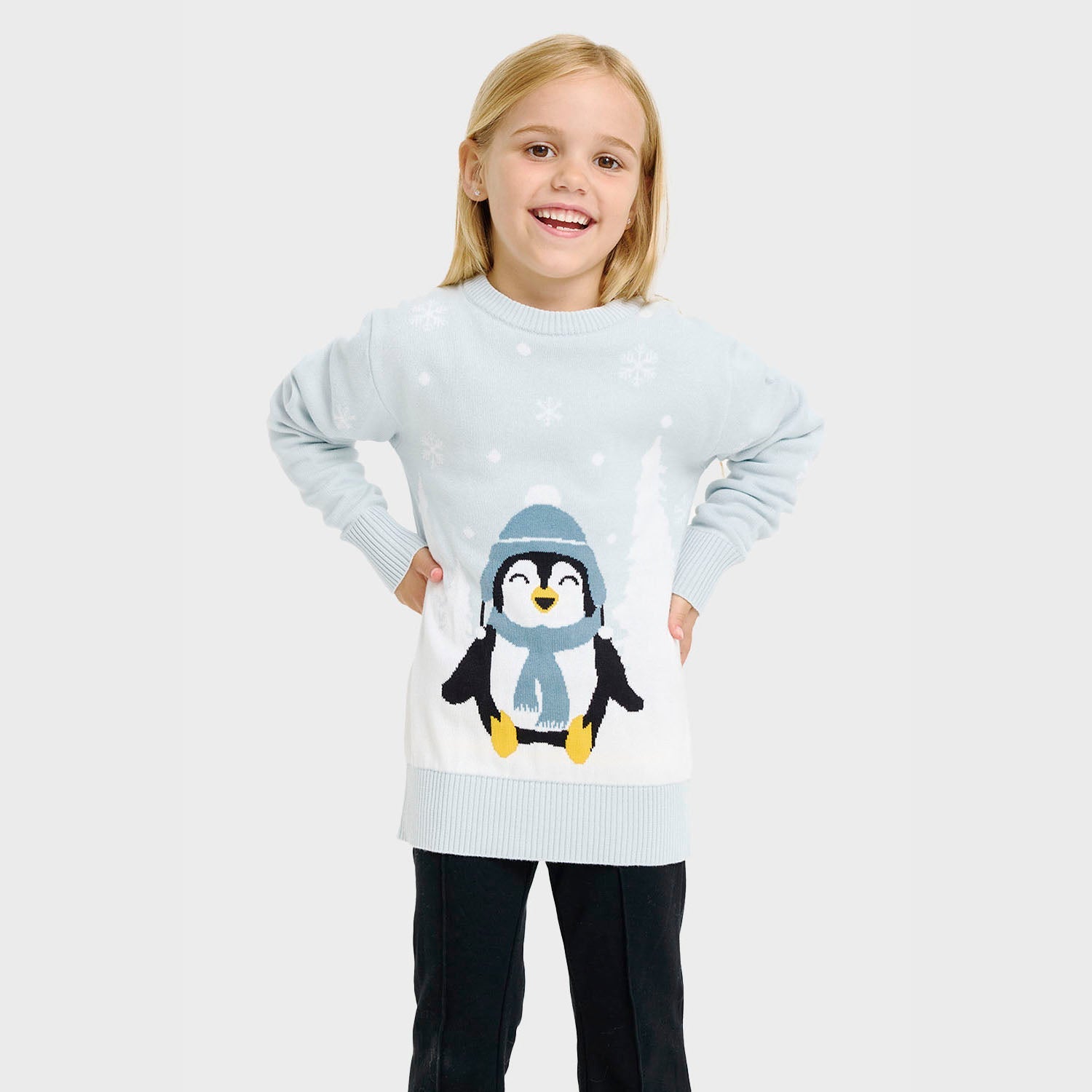 De lieve pinguïn kersttrui – Kinderen