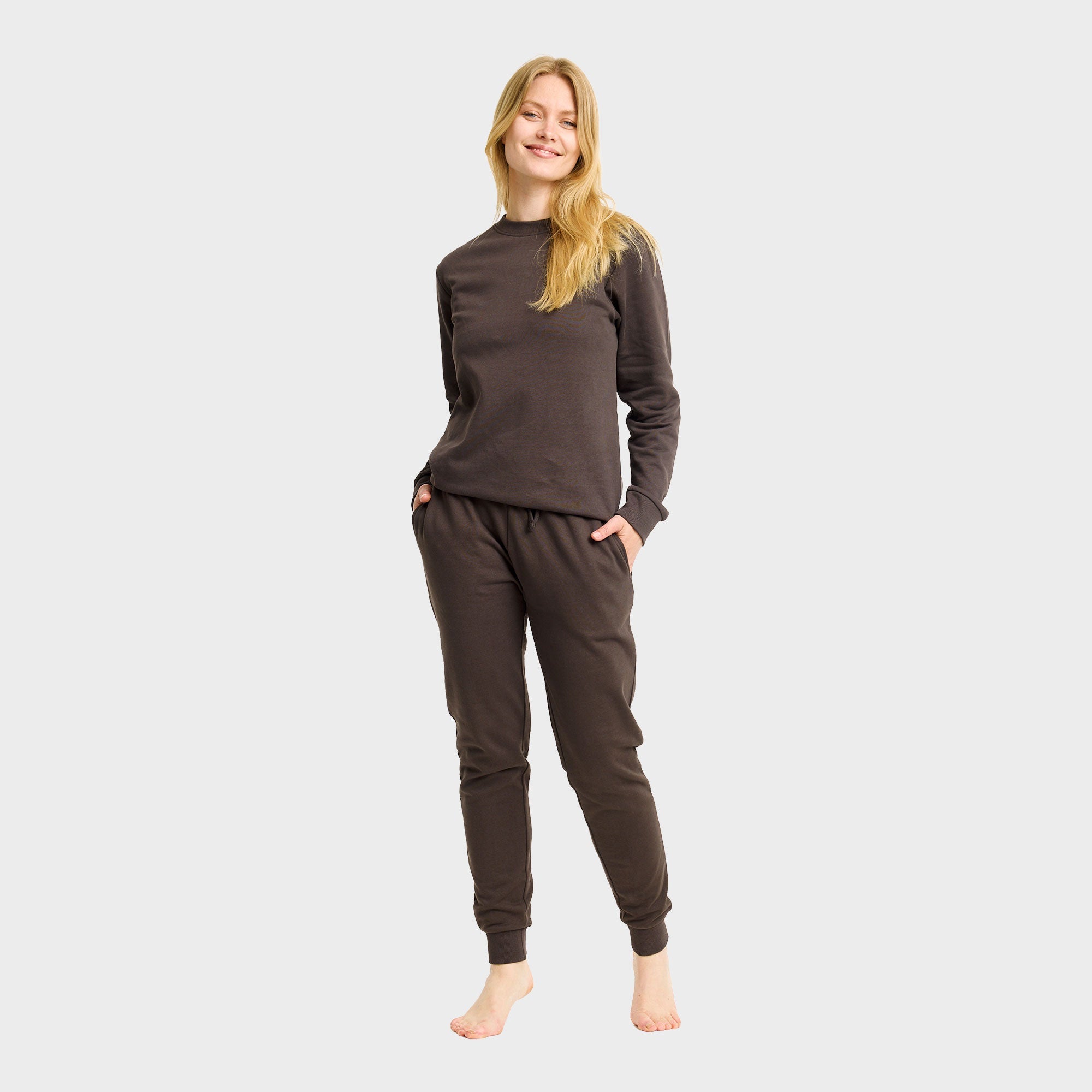 Sweatset bruin - Dames.