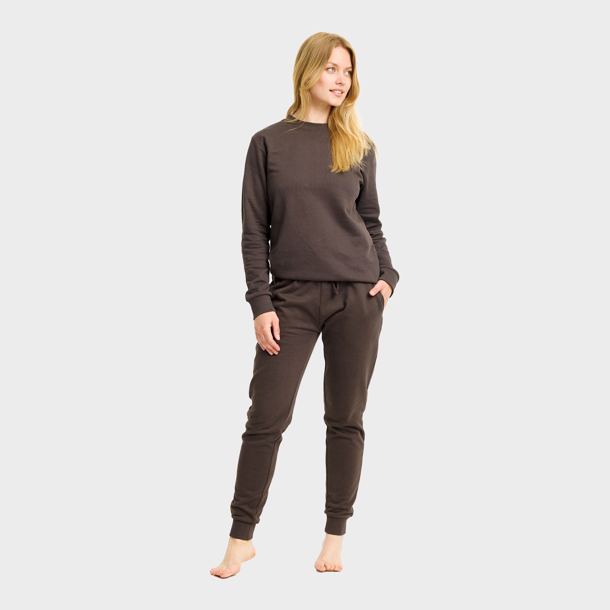 Sweatset bruin - Dames.