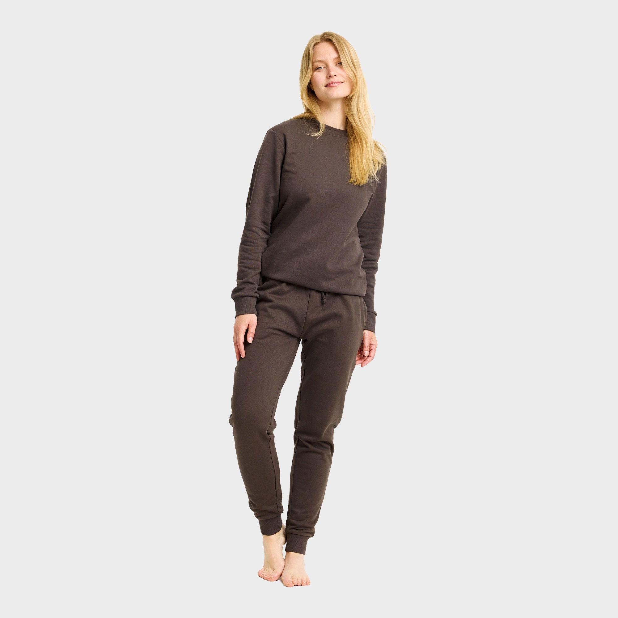 Sweatset bruin - Dames.