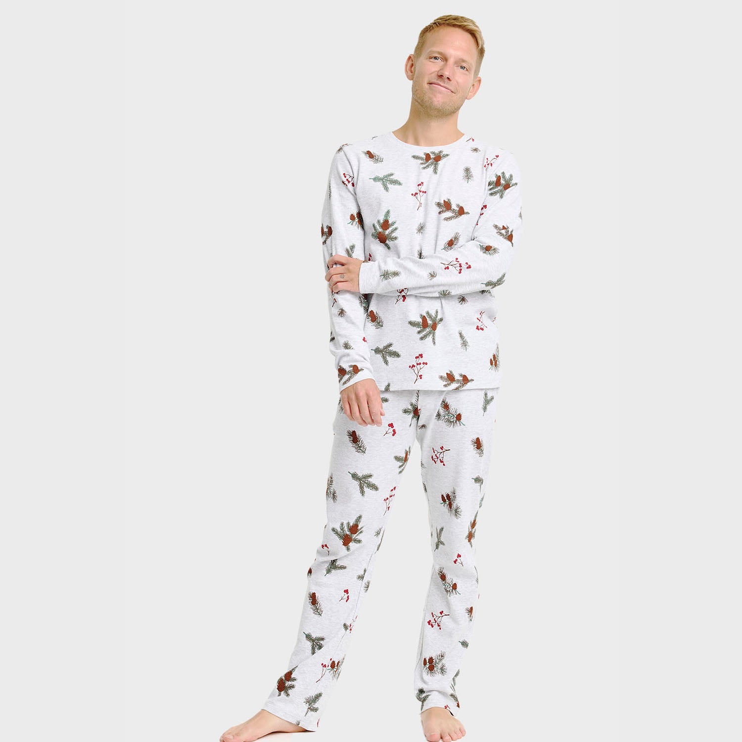 De geribde pyjama – Heren