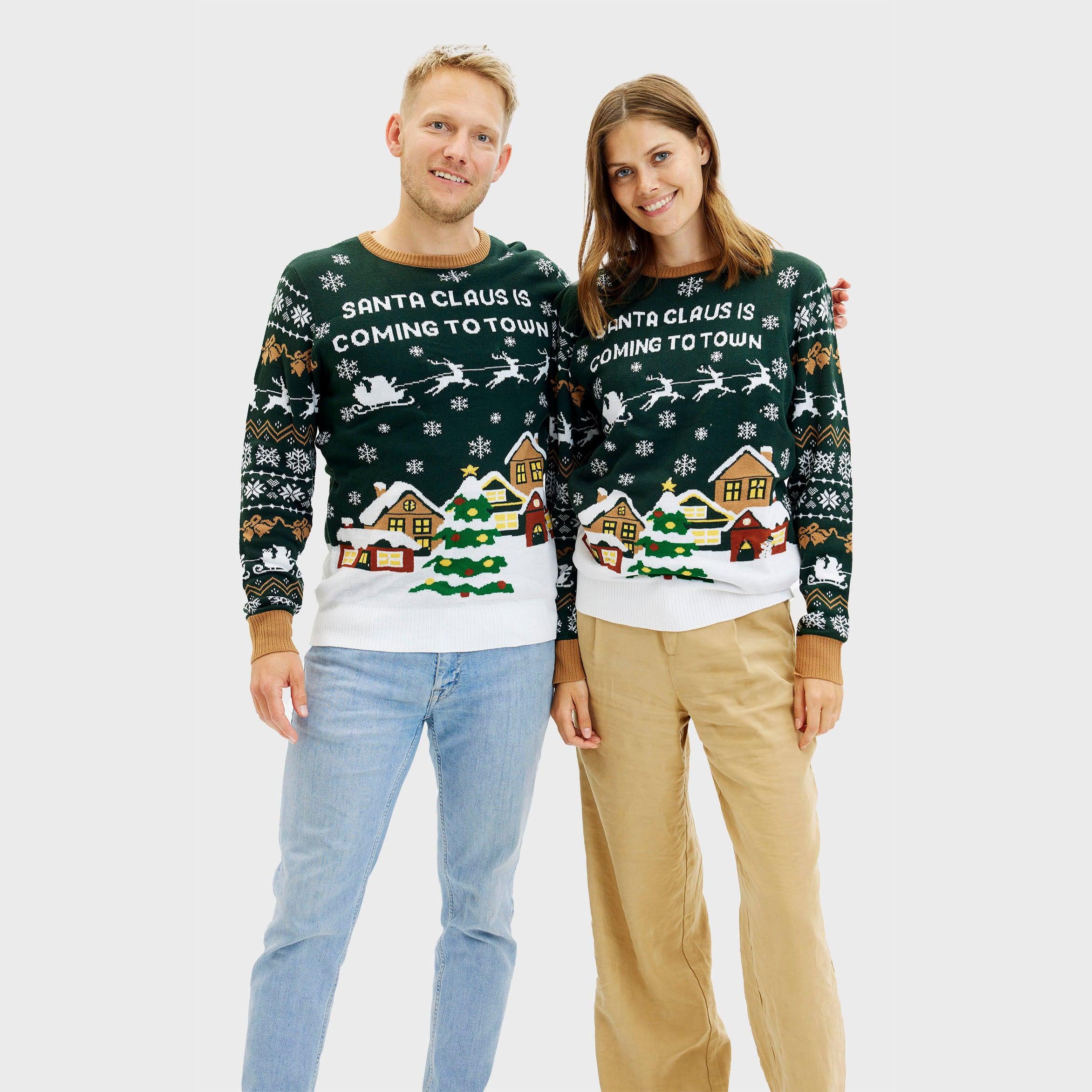 Santa Claus Is Coming To Town LED Groen - Heren