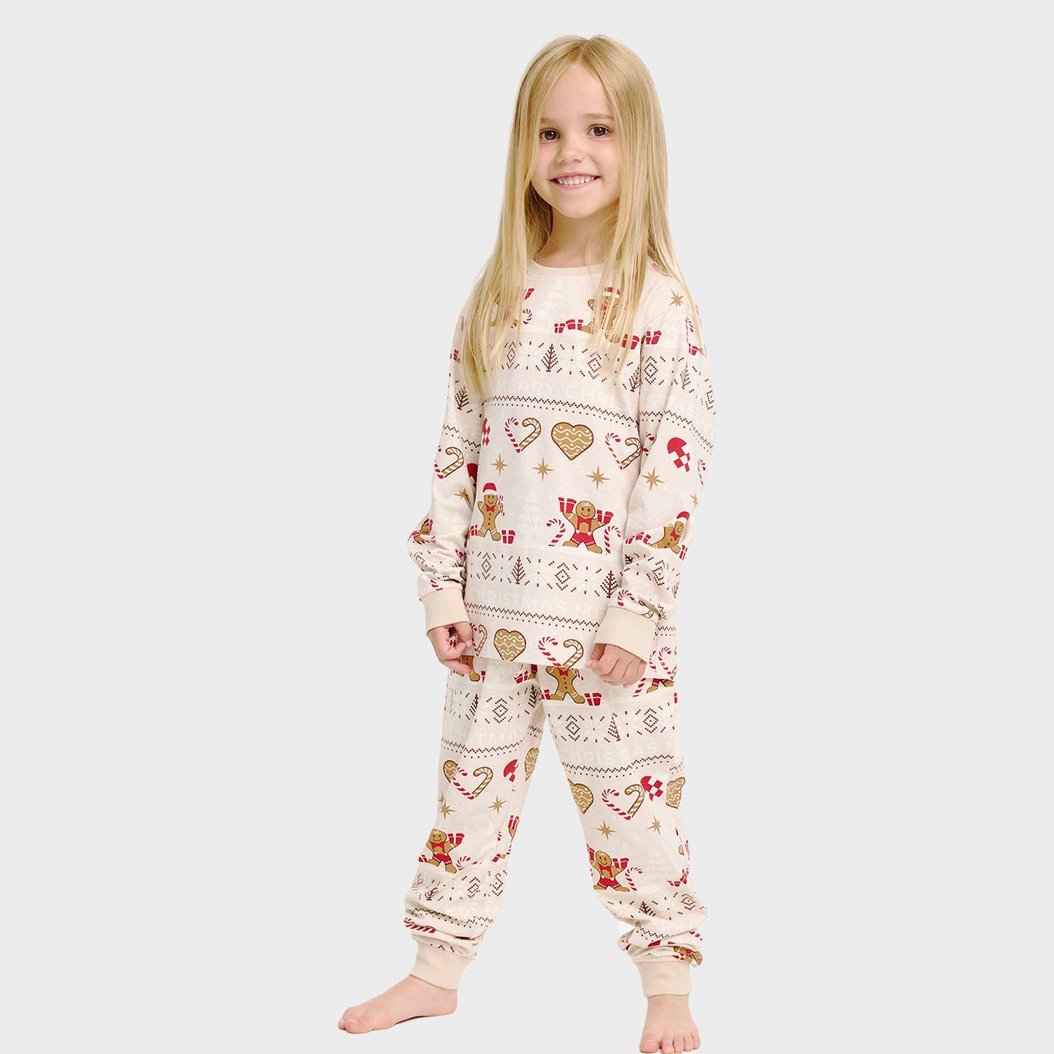 Christmas Cookie kerstpyjama beige – Kinderen