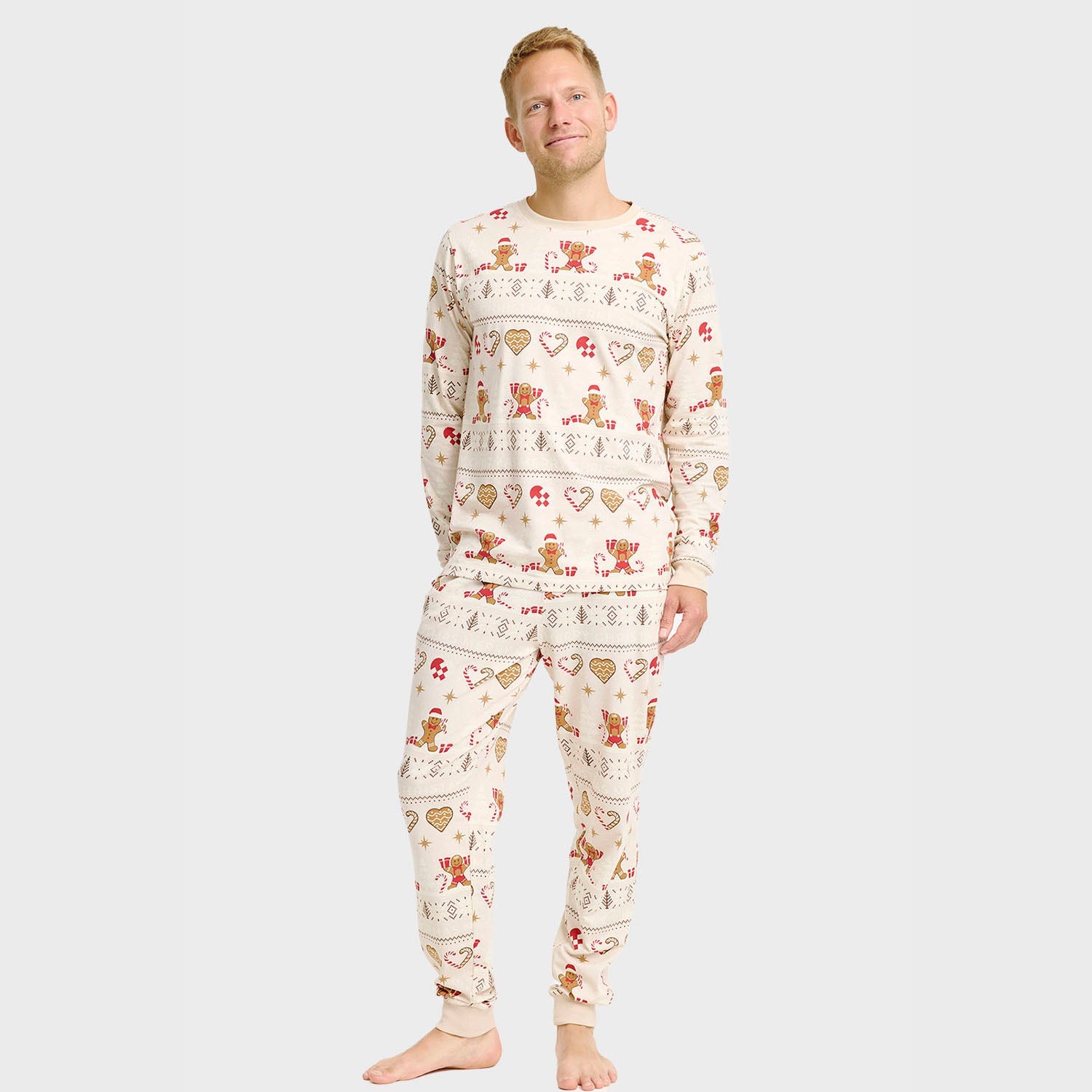 Christmas Cookie kerstpyjama beige – Heren