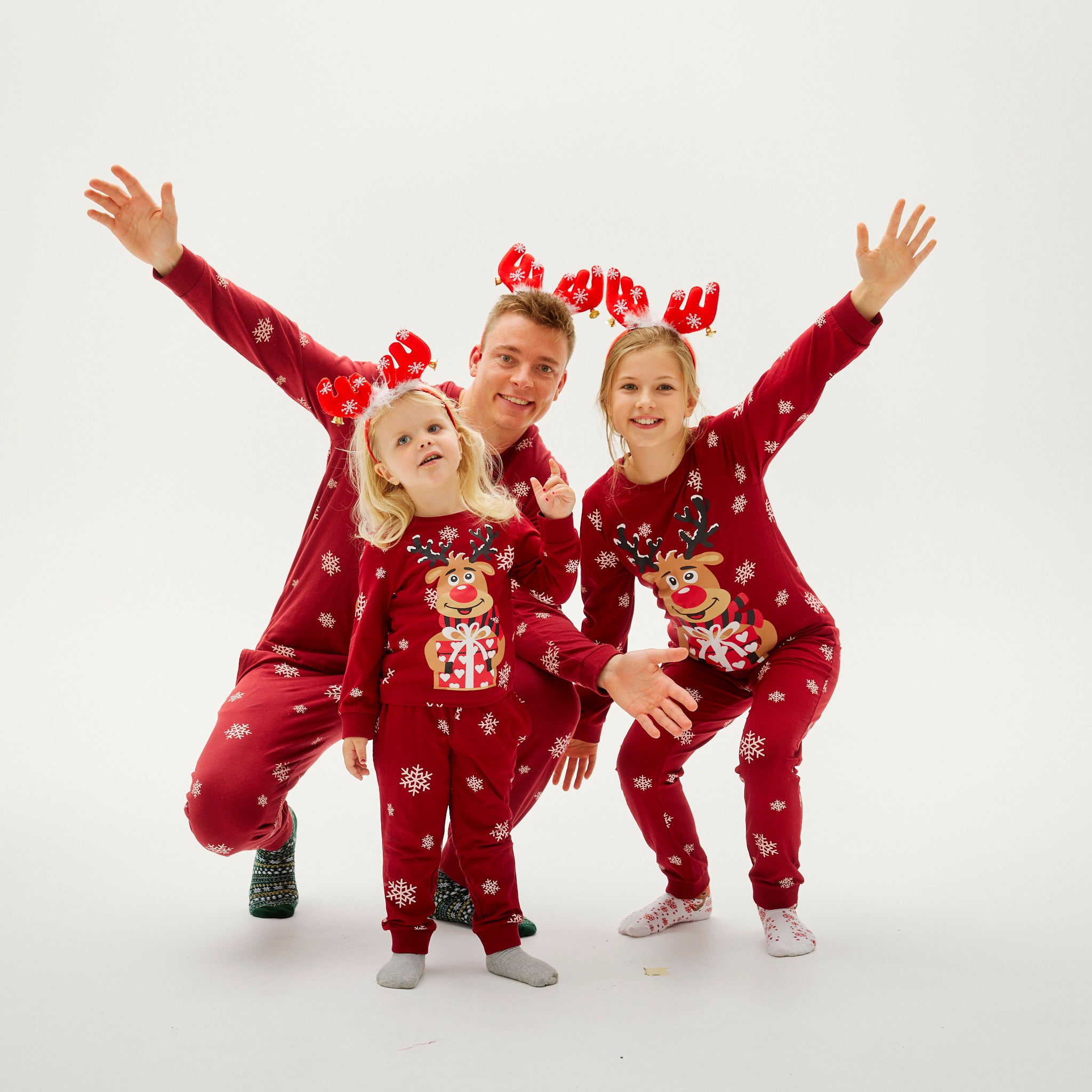 Rudolfs Cute Kerstpyjama Rood - Kinderen.