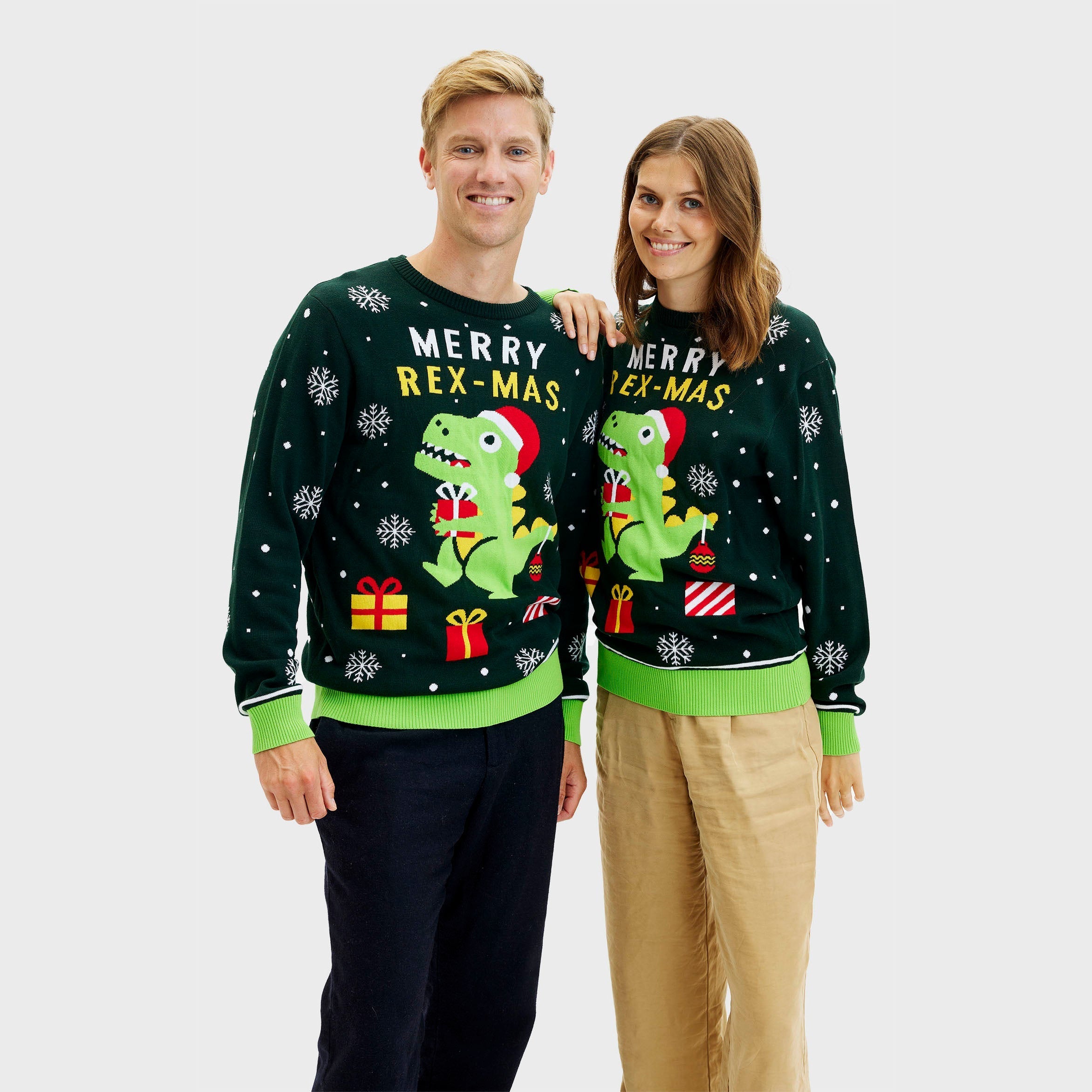 Leuke dino kersttrui - Dames.