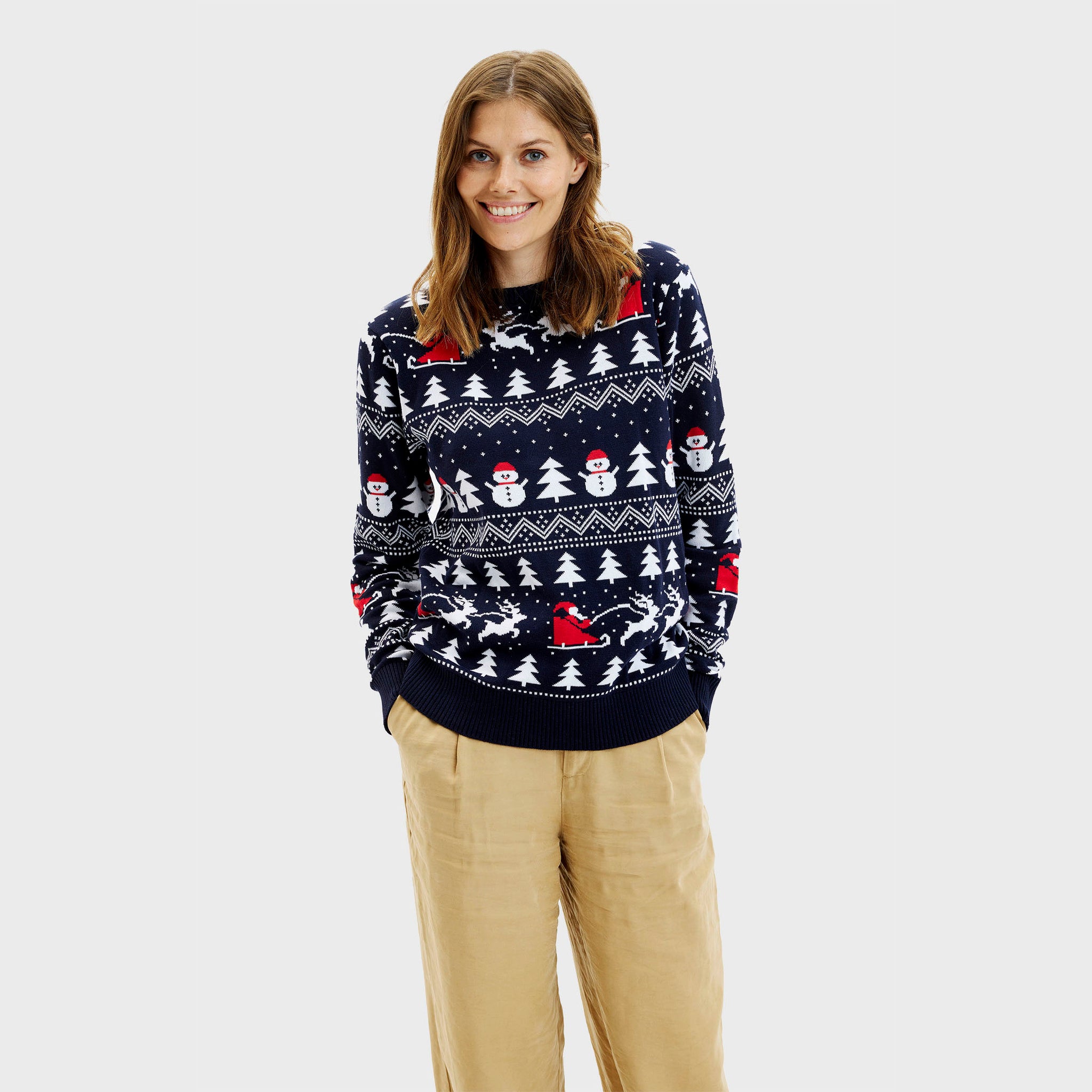 NEWISTAR Trui voor dames en heren, kersttrui, 3D-print, gebreide trui, grappige kersttrui, lelijke jumper, Xmas Sweater, M