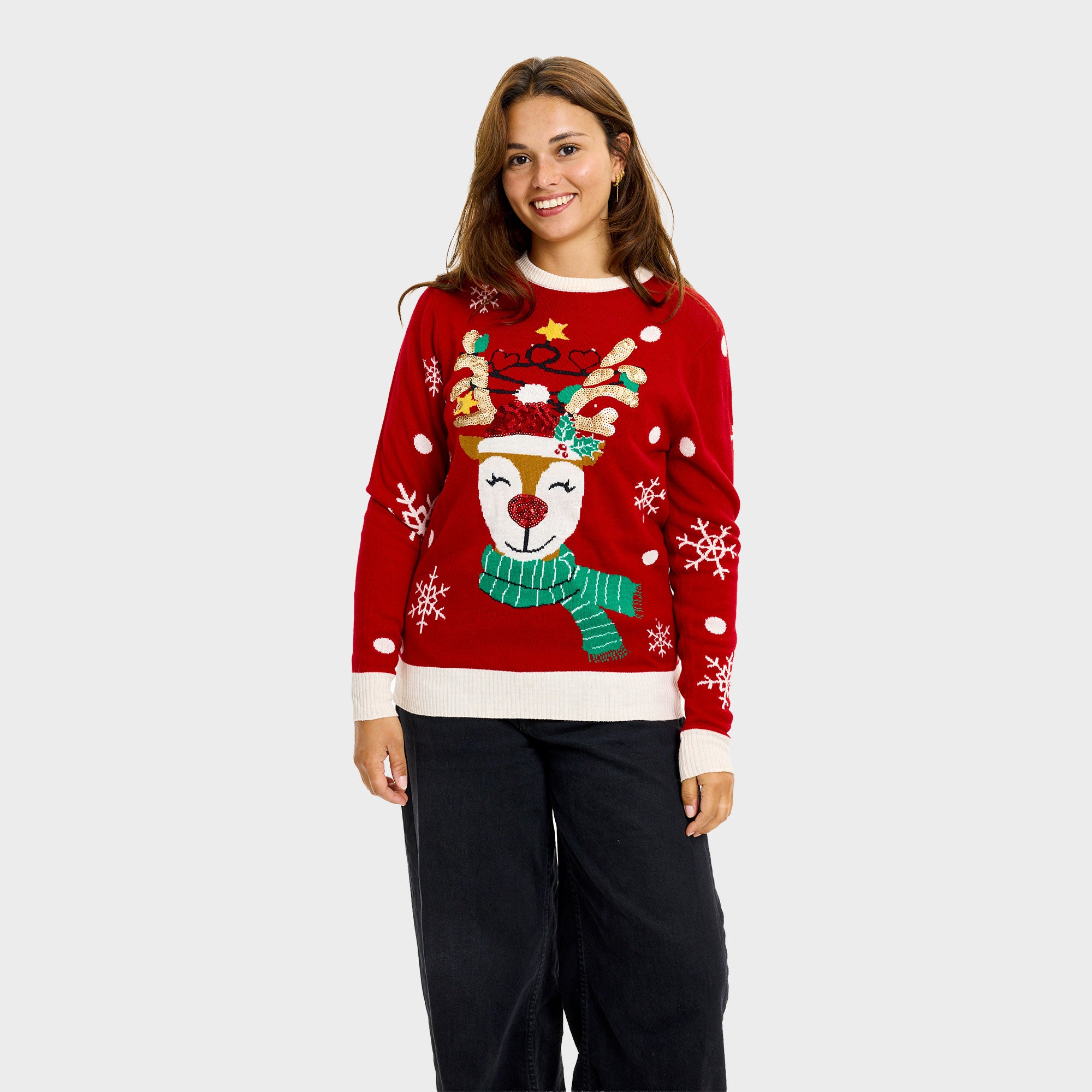 De schattige rendieren kersttrui - Dames